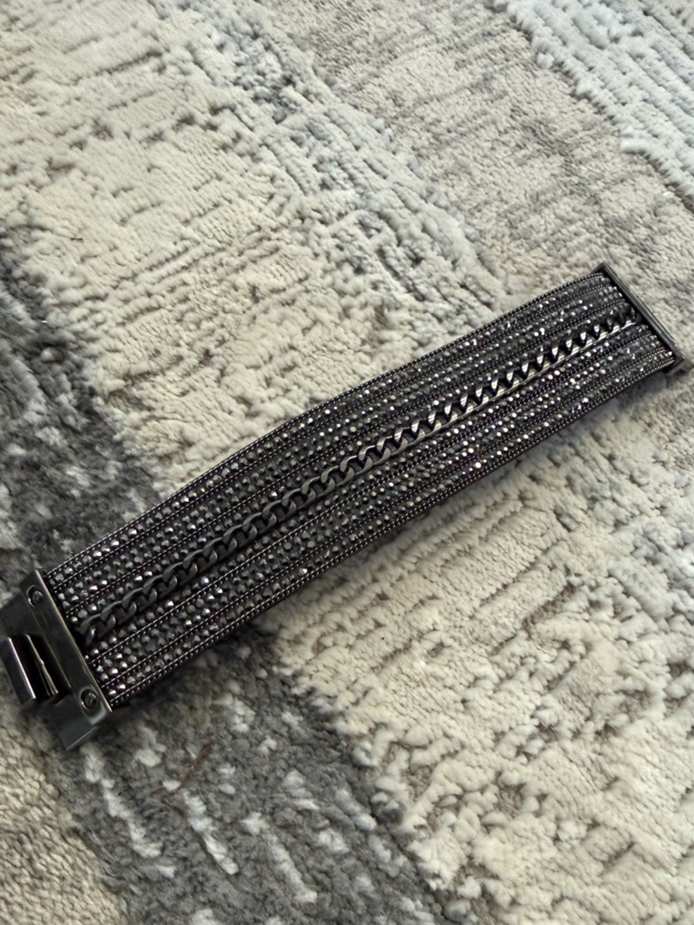 Rhinestone Chain Bracelet - Sleek Multi-Row Design